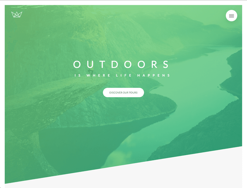 Tour guide landing page screenshot