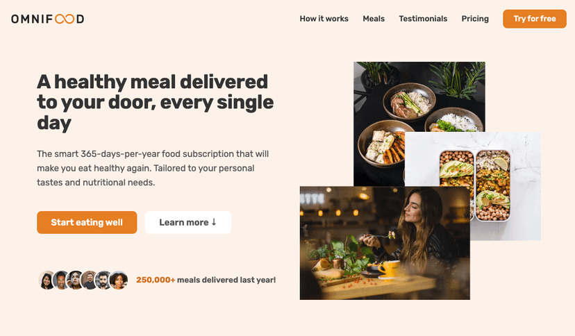Restaurant website with online booking screenshot